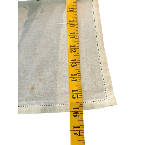 Vintage Linen Dinner Napkins Set of 6 Blue Flower Some Staining See Photos - Picture 6 of 6